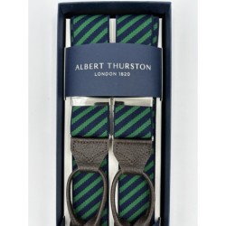 Bretelle elastiche a righe blu/verde 35mm