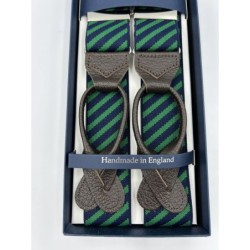 Bretelle elastiche a righe blu/verde 35mm