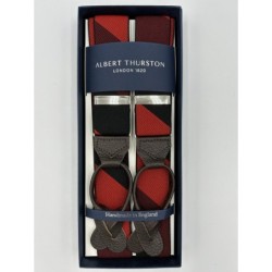Bretelle elastiche a righe nero/rosso 35mm