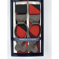 Bretelle elastiche a righe nero/rosso 35mm