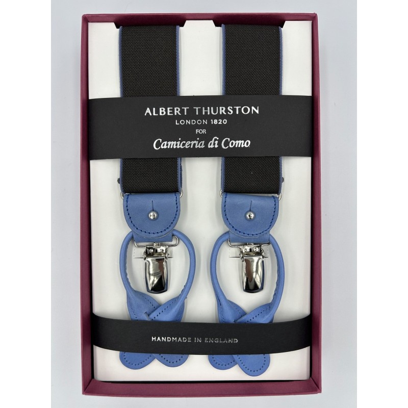 Bretelle elastiche marrone/grigio con attacco 2 in 1 Bretelle elastiche marrone/grigio con attacco 2 in 1