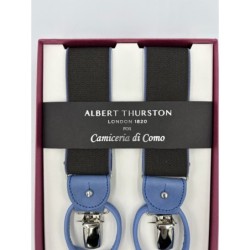 Bretelle elastiche marrone/grigio con attacco 2 in 1