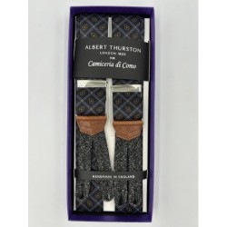 Bretelle a Y elastiche Blu notte con fantasia paisley 35mm