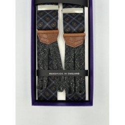 Bretelle a Y elastiche Blu notte con fantasia paisley 35mm