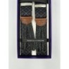 Bretelle a Y elastiche Blu notte con fantasia paisley 35mm
