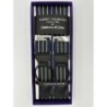 Bretelle a righe Regimental Blu e Giallo con attacco in pelle nera lavorata brogue