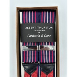Bretelle a righe Regimental multicolore con finiture in passamaneria