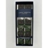 Bretelle a Pois rossi in nastro rigido Barathea verde inglese 40mm