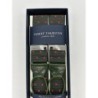 Bretelle a Pois rossi in nastro rigido Barathea verde inglese 40mm