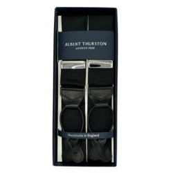 Bretelle a Y Nere in nastro rigido Barathea 40mm