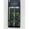 Bretelle a Y colore verde Inglese in nastro rigido Barathea 40mm finiture in pelle