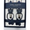 Bretelle elastiche fantasia a rombi bianco, blu, tortora 35mm con attacco 2 in 1