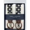 Bretelle elastiche fantasia a rombi beige, blu, marrone 35mm con attacco 2 in 1