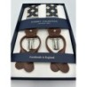 Bretelle elastiche fantasia a rombi beige, blu, marrone 35mm con attacco 2 in 1