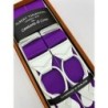 Bretelle viola nastro rigido 40mm con finiture in pelle bianca