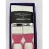 Bretelle Bianche nastro rigido 40mm con finiture in pelle rosa