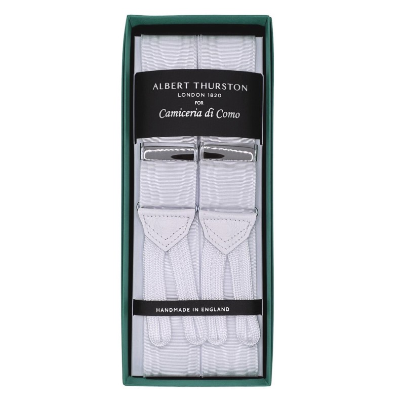 Bretelle in nastro bianco rigido Moiré 40mm Bretelle in nastro bianco rigido Moiré 40mm