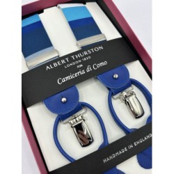 Bretelle elastiche a righe blu/azzurro multicolore 35mm con attacco 2 in 1
