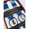 Bretelle elastiche a righe blu/azzurro multicolore 35mm con attacco 2 in 1