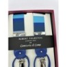 Bretelle elastiche a righe blu/azzurro multicolore 35mm con attacco 2 in 1