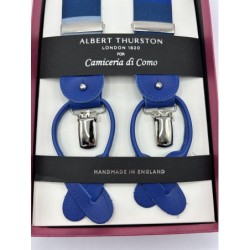 Bretelle elastiche a righe blu/azzurro multicolore 35mm con attacco 2 in 1