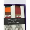 Bretelle elastiche a righe rosso/arancione multicolore 35mm con attacco 2 in 1