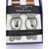 Bretelle elastiche a righe rosso/arancione multicolore 35mm con attacco 2 in 1