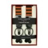 Bretelle a righe Regimental arancione/verde nastro rigido 35mm con attacco 2 in 1