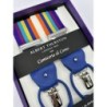 Bretelle a righe Regimental multicolore nastro rigido 35mm con attacco 2 in 1