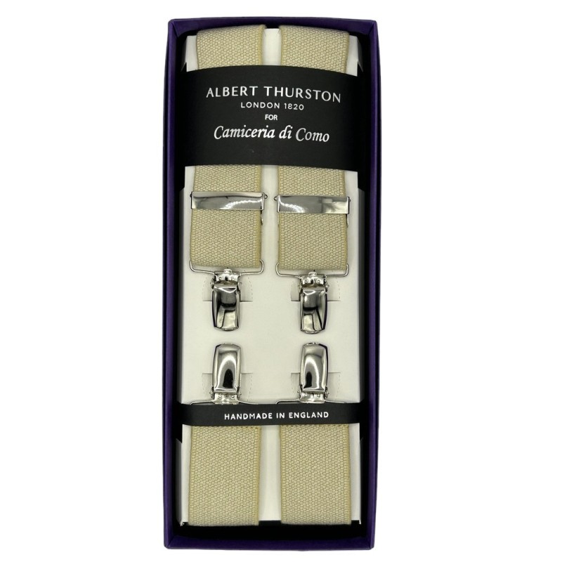 Bretelle a X elastiche Bianco Panna 35mm 4 clips