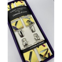 Bretelle a X elastiche Gialle con fantasia accessori parrucchiere 35mm 4 clip