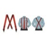 Bretelle a X elastiche Gialle con fantasia accessori parrucchiere 35mm 4 clip
