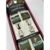 Bretelle a X elastiche Verdi con fantasia pescatore 35mm 4 clip