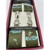 Bretelle a X elastiche Verdi con fantasia pescatore 35mm 4 clip
