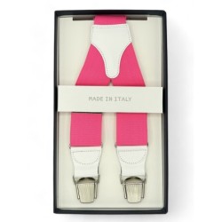 Bretelle elastiche a X Rosa Made in Italy 35mm 4 clips