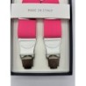 Bretelle elastiche a X Rosa Made in Italy 35mm 4 clips