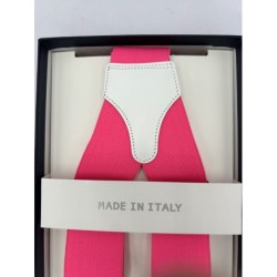 Bretelle elastiche a X Rosa Made in Italy 35mm 4 clips