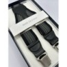 Bretelle elastiche a righe Regimental Nero, grigio, giallo e bianco 35mm 4 clips