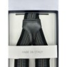 Bretelle elastiche a righe Regimental Nero, grigio, giallo e bianco 35mm 4 clips