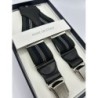 Bretelle elastiche a righe Regimental Verde, blu, giallo e bianco 35mm 4 clips
