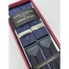 Bretelle in pelle blu nastro rigido Moiré 40mm