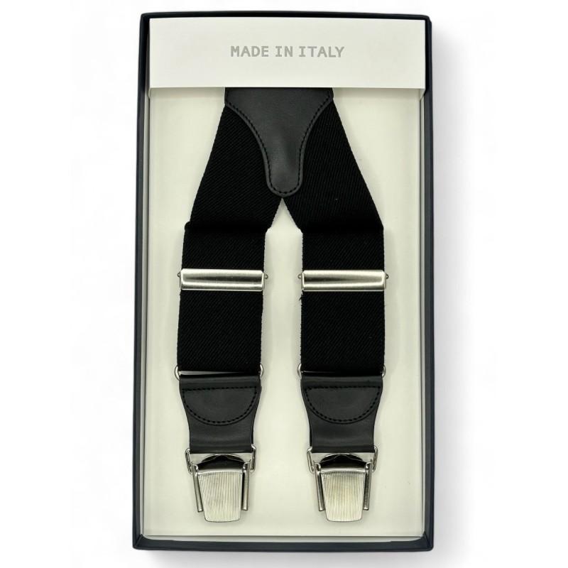 Bretelle elastiche a X Nere Made in Italy 35mm 4 clips Bretelle elastiche a X Nere Made in Italy 35mm 4 clips
