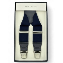 Bretelle elastiche a X Blu Made in Italy 35mm 4 clips
