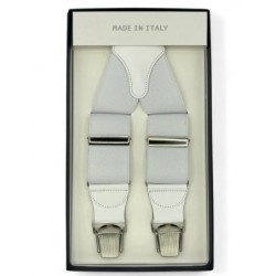 Bretelle elastiche a X Bianche Made in Italy 35mm 4 clips
