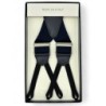 Bretelle elastiche Blu Made in Italy finiture nickel e attacco in passamaneria