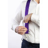 Bretelle viola nastro rigido con finiture in pelle bianca con regolatori di lunghezza nickel