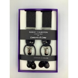 Bretelle elastiche Nere 35mm con ricamo Fiori Racemi e attacco 2 in 1