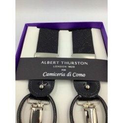 Bretelle elastiche Nere 35mm con ricamo Fiori Racemi e attacco 2 in 1