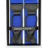 Bretelle a Y colore blu royal in nastro rigido Barathea 40mm finiture in pelle