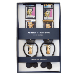Bretelle elastiche con fantasia francobolli Famous Icons 35mm attacco 2 in 1